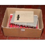A box of cased flatware to include Firth stainless steel forks, Arthur Price cutlery set etc.