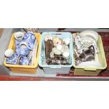 Three boxes of miscellaneous pottery and china to include Royal Worcester Evesham Vale