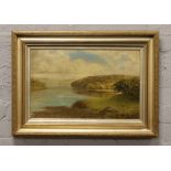 B. P. Wadham signed oil on canvas, rural landscape scene with sail boats, 72cm x 52cm.