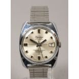 A gents stainless steel Lucerne De Luxe manual wristwatch with date display, centre seconds and