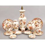 A collection of Masons ceramics in The Brown Velvet design to include table lamp, vases, jug,