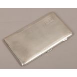 A George V silver cigarette case assayed Birmingham 1919 by Joseph Gloster Ltd, 198 grams.