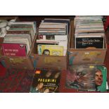 Three boxes of classical records, mostly stereo on decca, Columbia and HMV.