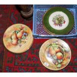 A collection of hand painted cabinet plates most signed by the artist.