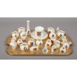 A tray of Goss crested china including a Hastings cup and saucer.