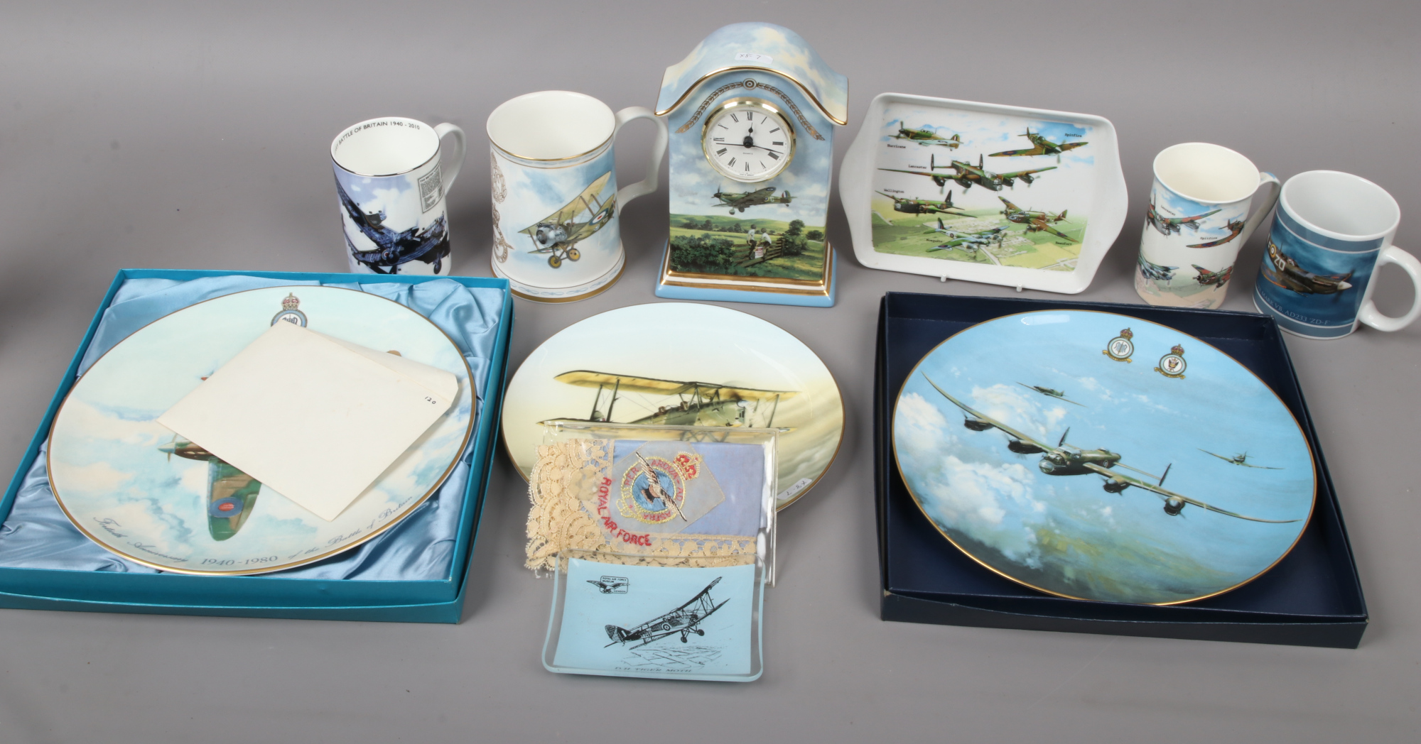 A collection of ceramics related to the RAF to include Bradex limited edition Heros of the Sky