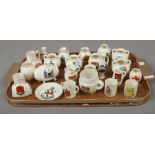 A tray of Goss crested china.
