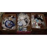 Three boxes of miscellaneous ceramics and glass to include Wedgwood, Devon Fielding's babies