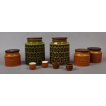 A group of Hornsea storage jars to include Saffron pattern examples.