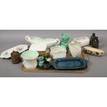 A tray of Sylvac collectable pottery vases, kitchenwares etc.
