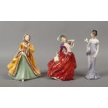 Three Royal Doulton figures of ladies to include Autumn Breezes HN1934, Harmony HN2824 and Rachel