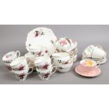 A collection of bone china teawares to include Royal Albert Larkspur, Roslyn, Duchess etc.