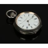 A silver cased fob watch by the American Waltham Watch Co. Having enamel dial signed for Fattorini &