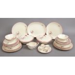 A collection of Crown Devon Fieldings dinnerwares in the Stockholm pattern, approximately 39