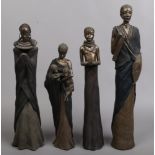 A collection of composite limited edition figures formed as Maasai tribes people.