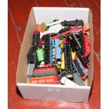 A box of mostly ERTL Diecast model vehicles including Thomas the Tank Engine trains etc.