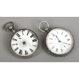 A silver cased Waltham pocket watch and a silver cased fusee pocket watch, spares or repair.