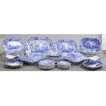 A collection of Copeland Spode Italian design blue and white dinnerwares to include tureens, heat