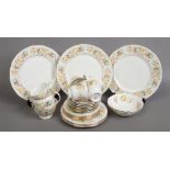 A Colclough bone china part tea set in the Hedgerow design including trios milk jug, sugar bowl