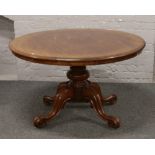 A Victorian carved mahogany fold over loo table.Condition report intended as a guide only.Woodworm