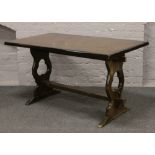 An oak refectory table.