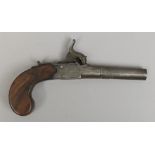 A Belgian percussion cap box lock pistol, box lock inscribed Homer Nottingham with proof mark and