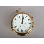 A Schatz brass cased Royal Mariner clock, with key.