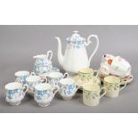 A collection of bone china teawares to include Royal Albert Morning Glory, Royal Crown Derby and