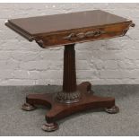 A Regency centre pedestal table converted from a rosewood William IV table.