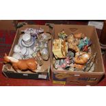 Two boxes of miscellaneous to include oriental ceramics, teddy bear, figurines etc.