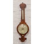 A Regency mahogany banjo barometer with silvered dials, 102cm.Condition report intended as a guide