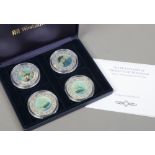 A cased set of four Westminster silver coins commemorating the Bicentenary of the battle of