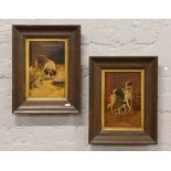 Harry Clarke pair of framed oil on canvas studies of dogs, monogrammed H C.