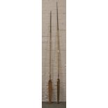 Two large African tribal spears.