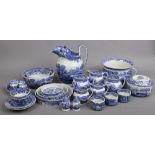 A collection of Copeland Spode Italian design blue and white pottery to include dinnerwares, wash