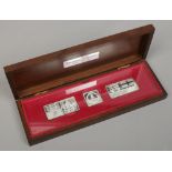A cased set of three 'The Royal Standards' to commemorate the Queens silver jubilee.