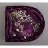 A quantity of silver jewellery including pendants on chains, stone set earrings etc.