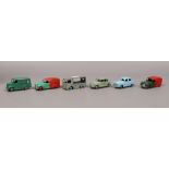 Six Dinky Diecast model vehicles Austin, Summerset, Austin Devon, Austin, NCB electric van, Trojan