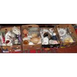 Four boxes of miscellaneous to include Royal Grafton bone china, Masons, glassware, Royal Doulton