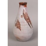 A glazed terracotta studio art bottle vase.