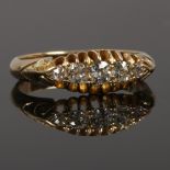 An 18ct gold diamond five stone ring, assayed Chester 1905, size L.