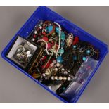 A box of modern costume jewellery.