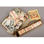 Two boxes of cigarette and tea cards including Brooke Bond, Senior service, Gallaher, John