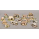 Fifteen Lilliput Lane cottages all in good condition, no deeds.