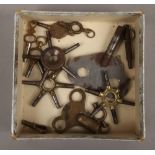 A box of clock and watch keys.