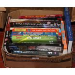 A box of books to include Thunderbirds comic collection, Doctor Who annual, Star Trek encyclopedia