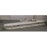 An 8 foot long three section approximately 1/100 scale demonstration model of USS enterprise CV-6