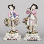 A pair of large 19th century Samson figures after Bow. Decorated in coloured enamels, modelled as