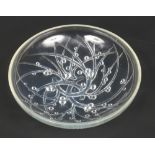 A Rene Lalique small glass bowl. Moulded with twigs and berries, Graines d'asperges. VDA mark c.