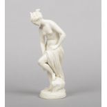 A 19th century Parian figure of a maiden drying her feet, 29cm.Condition report intended as a